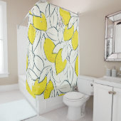 Gelbe Zitronenfrüchte handgezeichnete Abbildung Duschvorhang (Beispiel)
