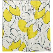 Gelbe Zitronenfrüchte handgezeichnete Abbildung  Duschvorhang (Vorderseite)