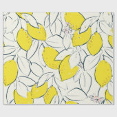 Gelbe Zitronenfrüchte handgezeichnete Abbildung  Geschenkpapier (Flach)