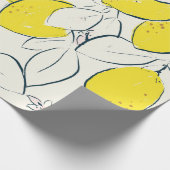 Gelbe Zitronenfrüchte handgezeichnete Abbildung  Geschenkpapier (Ecke)