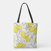 Gelbe Zitronenfrüchte handgezeichnete Abbildung Tasche (Rückseite)