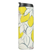 Gelbe Zitronenfrüchte handgezeichnete Abbildung Thermosbecher (Nach rechts gedreht)
