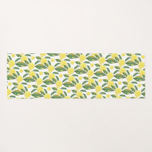 Gelbe Zitronenschale Wasserfarben Kunst, Dichtung Yogamatte (Rückseite (Horizontal))