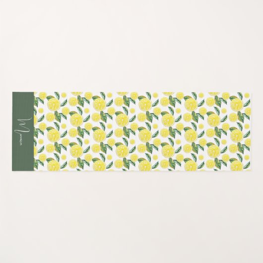 Gelbe Zitronenschale Wasserfarben Kunst, Dichtung  Yogamatte (Vorderseite (Horizontal))