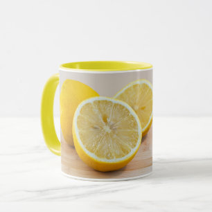Gelbe Zitronenscheiben Food Fotografie Stillleben Tasse