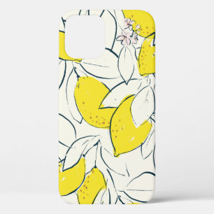 Gelbe Zitrusfrucht Zitrone handgezeichnete Illustr Case-Mate iPhone Hülle