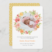 Gelbe Zitrusfrüchte-Rose | Elegante Blumengeburt Ankündigung (Vorne/Hinten)