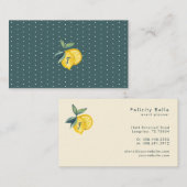 Gelbe Zitrusfrüchte und Foliage Polka Dot Visitenkarte (Vorne/Hinten)
