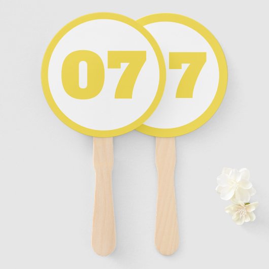 gelbe Zollnummer Fächer (Vorne und Hinten)