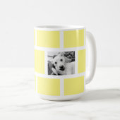 Gelbe zwei Foto Modernes Square Design Funny Dog Kaffeetasse (VorderseiteRechts)