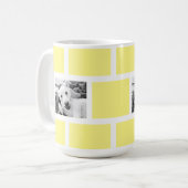 Gelbe zwei Foto Modernes Square Design Funny Dog Kaffeetasse (Vorderseite Links)