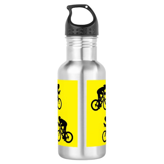 Gelbe Zyklistische Wasserflasche, kundenspezifisch Edelstahlflasche (Rückseite)