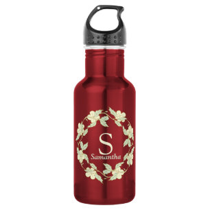 Gelben Blumenkranz Monogramm Edelstahlflasche