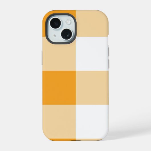 Gelben Gingham-Muster  iPhone 15 Hülle (Rückseite)
