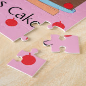 Gelben Kuchen und Kirschen: Rosa Puzzle (Seite)