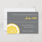 GELBEN UND GRAUER LEMOM THEMED UAWG REPONSE CARDS RSVP KARTE (Rückseite)