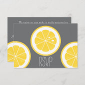 GELBEN UND GRAUER LEMOM THEMED UAWG REPONSE CARDS RSVP KARTE (Vorne/Hinten)