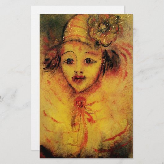 GELBEN / Venezianische Karnevalssichel Briefpapier (Vorne/Hinten)