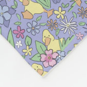 Gelbente farbenfrohe Wildblumen Niedliche Kinder Fleecedecke (Ecke)