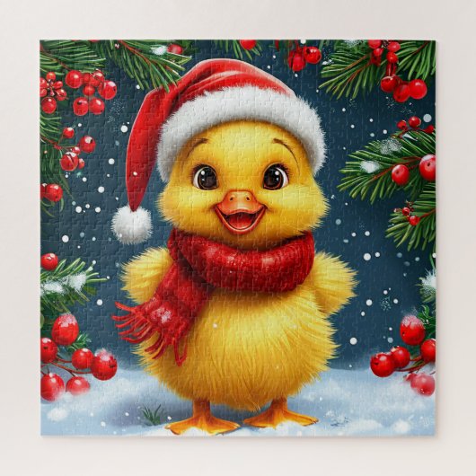 Gelbente Weihnachtsmannmütze Puzzle (Vertikal)