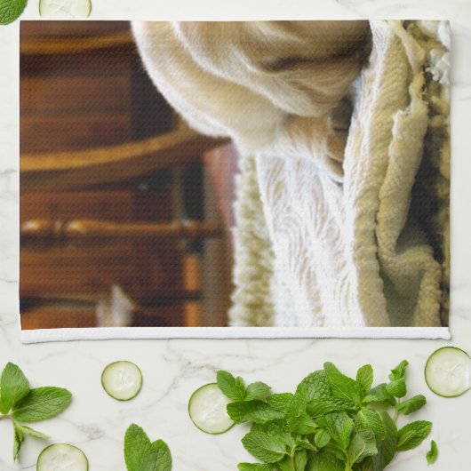 Gelber 2-Labrador-Welpe Geschirrtuch (Gefaltet)