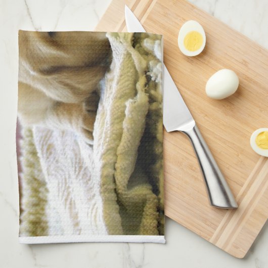 Gelber 2-Labrador-Welpe Geschirrtuch (Viertel Falte)