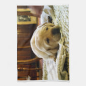 Gelber 2-Labrador-Welpe Geschirrtuch (Vertikal)