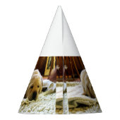 Gelber 2-Labrador-Welpe Partyhütchen (Rückseite)