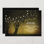 Gelber Abend Romantische Bäume Brautparty laden ei Einladung (Vorne/Hinten)