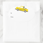 Gelber Abholwagen Ovaler Aufkleber (Tasche)