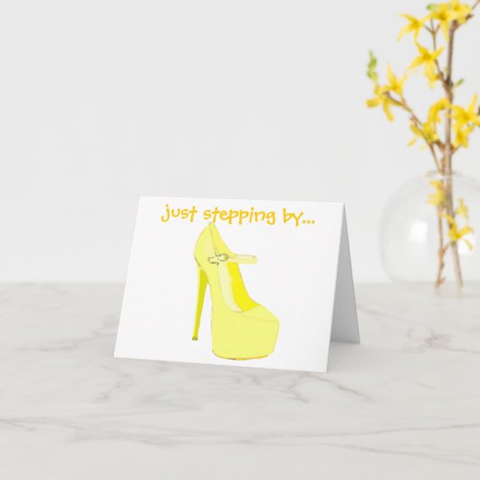 Gelber Absatz-Schuh Karte (Gelbe Blume)