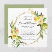 Gelber Abschluss Einladung (Vorne/Hinten)