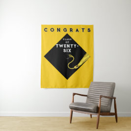 Gelber Abschluss-Klasse 2025 Party Wandteppich