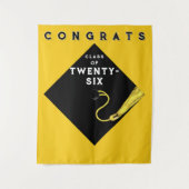 Gelber Abschluss-Klasse 2025 Party Wandteppich (Vorderseite)