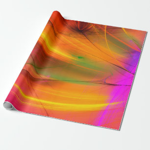 gelber abstrakter Fraktalhintergrund 3D-Rendering3 Geschenkpapier