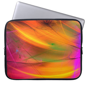 gelber abstrakter Fraktalhintergrund 3D-Rendering3 Laptopschutzhülle