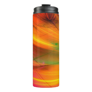 gelber abstrakter Fraktalhintergrund 3D-Rendering3 Thermosbecher