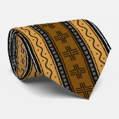 Gelber Afrikanischer Bogolan Neck Tie Krawatte (Gerollt)