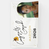 Gelber Afro Einhorn-Abschluss Banner (Vertikal)