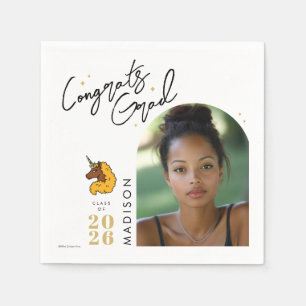 Gelber Afro Einhorn-Abschluss Serviette