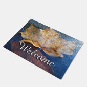 Gelber Ahornblätterblättriger Ahornblättriger, gef Fußmatte (Schrägansicht)