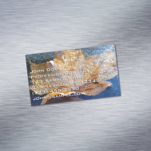 Gelber Ahornblätterblättriger Ahornblättriger, gef Magnetische Visitenkarte (Beispiel)