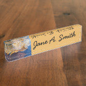 Gelber Ahornblätterblättriger Ahornblättriger, gef Namensplakette (Seite)