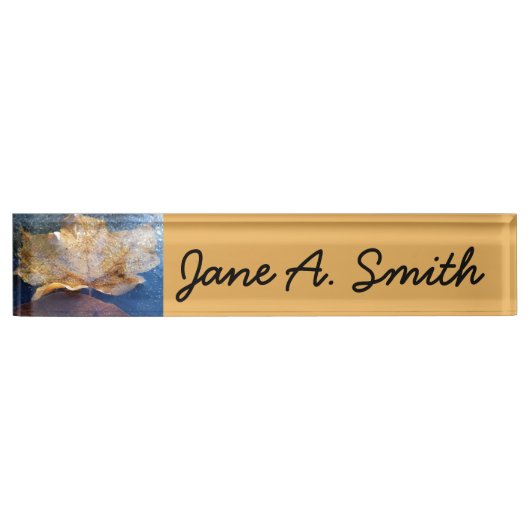 Gelber Ahornblätterblättriger Ahornblättriger, gef Namensplakette (Vorderseite)