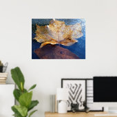 Gelber Ahornblätterblättriger Ahornblättriger, gef Poster (Heimbüro)