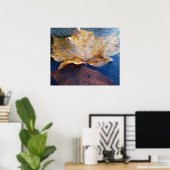 Gelber Ahornblätterblättriger Ahornblättriger, gef Poster (Heimbüro)