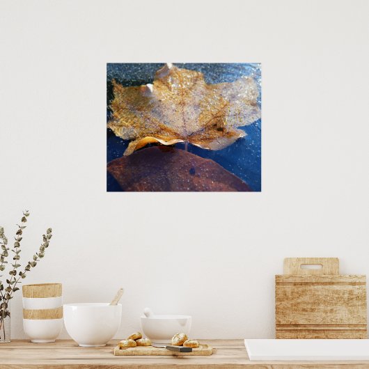 Gelber Ahornblätterblättriger Ahornblättriger, gef Poster (Küche)