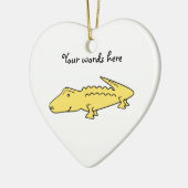 Gelber Alligator Keramik Ornament (Links)