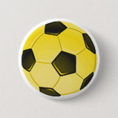 Gelber American Soccer Ball oder Football Pinback Button (Vorderseite)