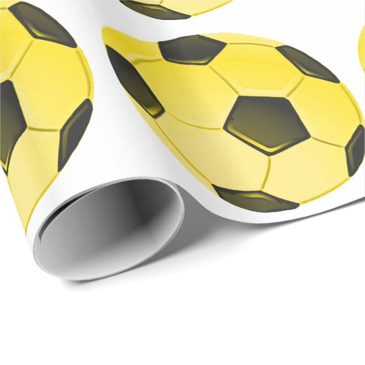 Gelber American Soccer Ball oder Fußball Geschenkpapier (Rolleneckpunkt)